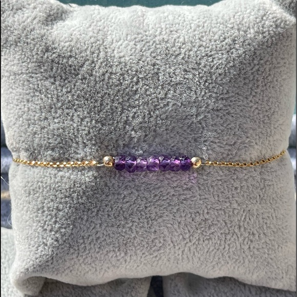 OurEarthlyCreations Jewelry - Amethyst and 14K Gold fill bracelet and clasp